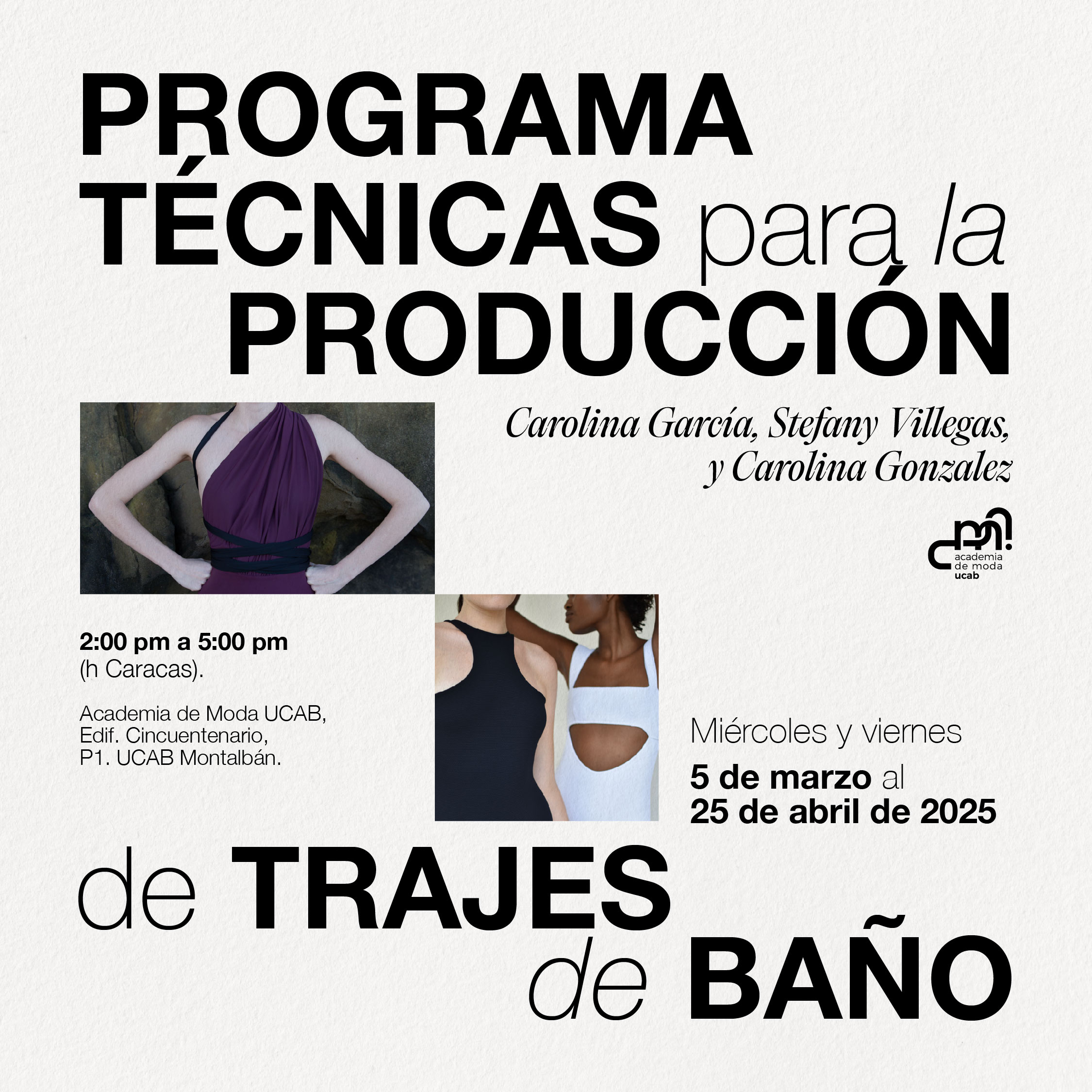 Programa. Técnicas para la producción de trajes de baño.