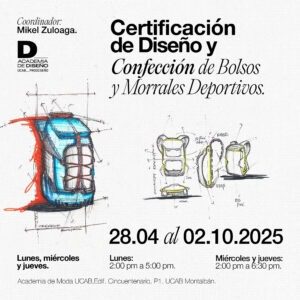 Certificación. Diseño de moda y confección de bolsos y morrales deportivos.